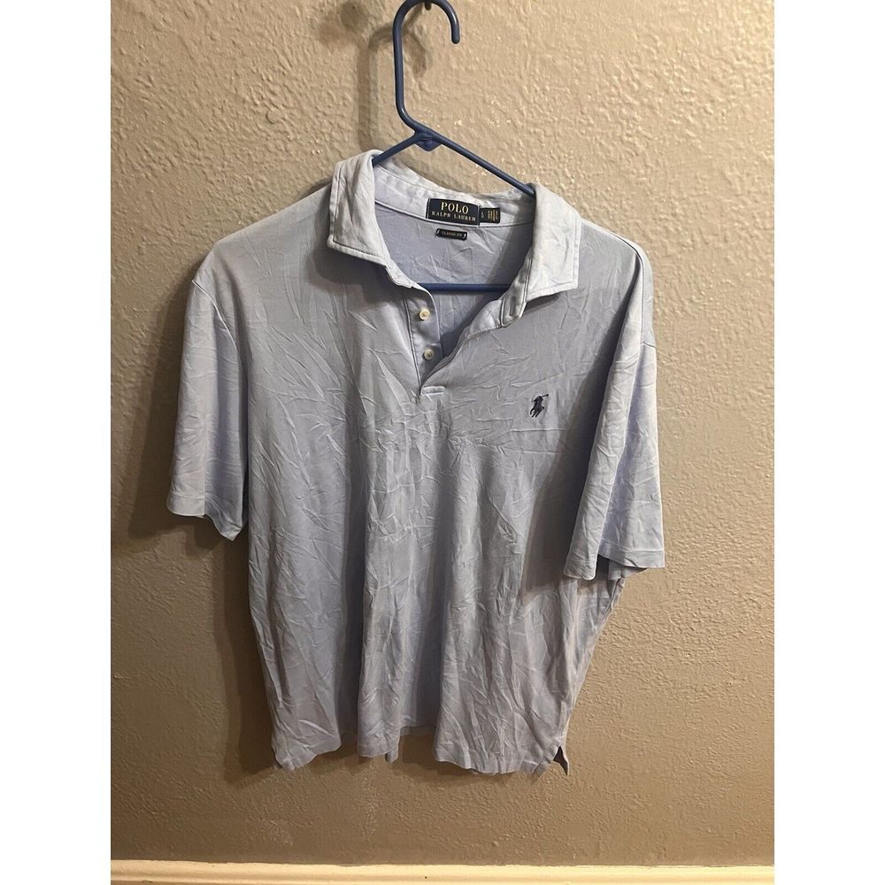 Polo Ralph Lauren Shirt Mens Blue‎ Size Large Classic Fit Short Sleeve